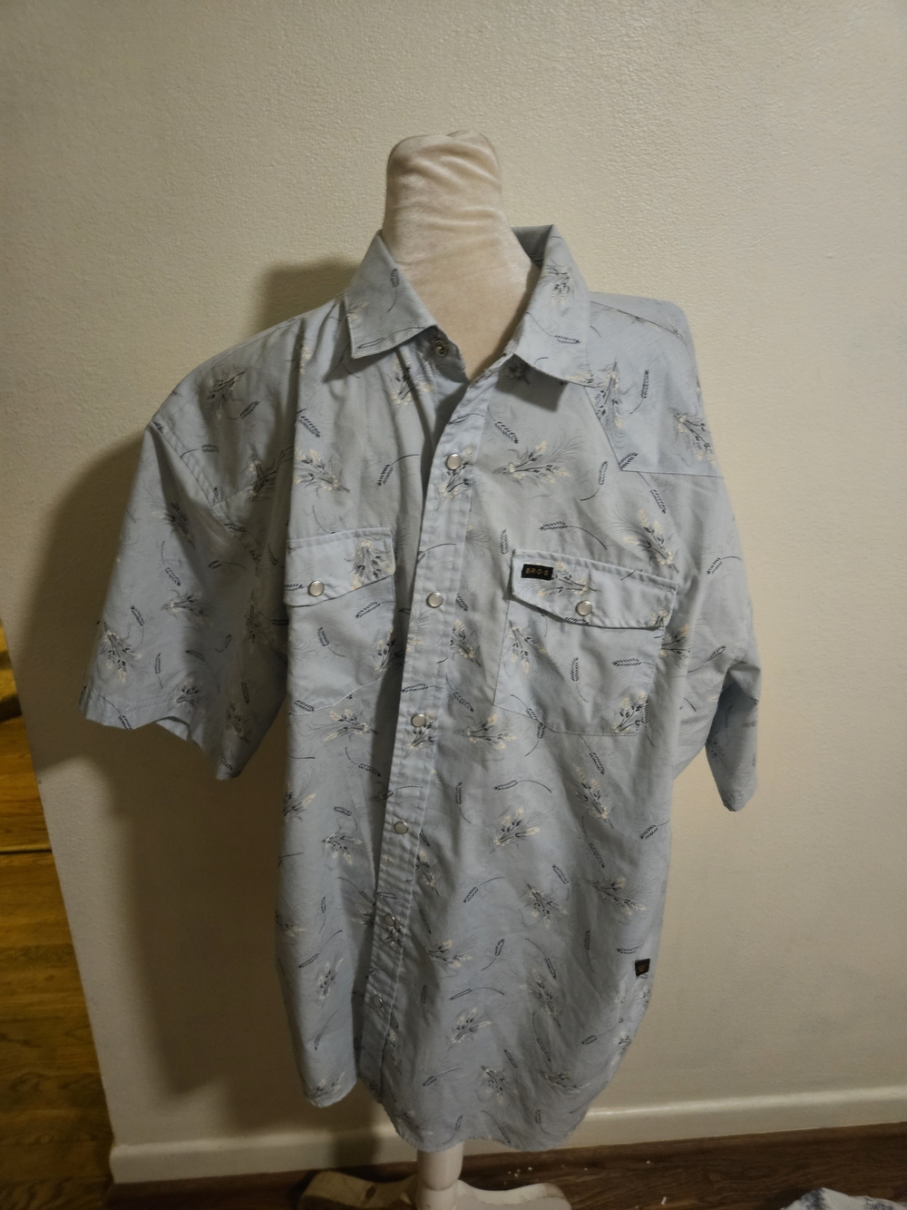 Howler Bros Blue Pearl Snap Shirt Xl